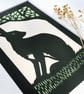 Papercut Silhouette - Sitting Hare - Original Wildlife Art - Image 4