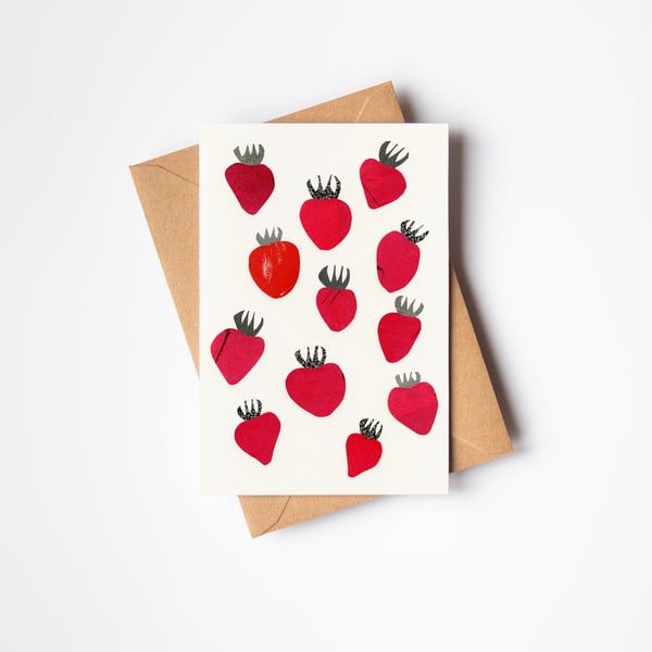 Fruit Greetings Card - Strawberries