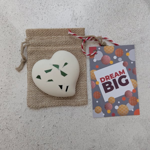 Jesmonite Pocket Hug (Heart) with Recycled Aluminium pieces 