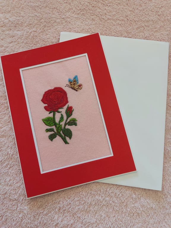 Butterfly Rose - Valentine's Day Card