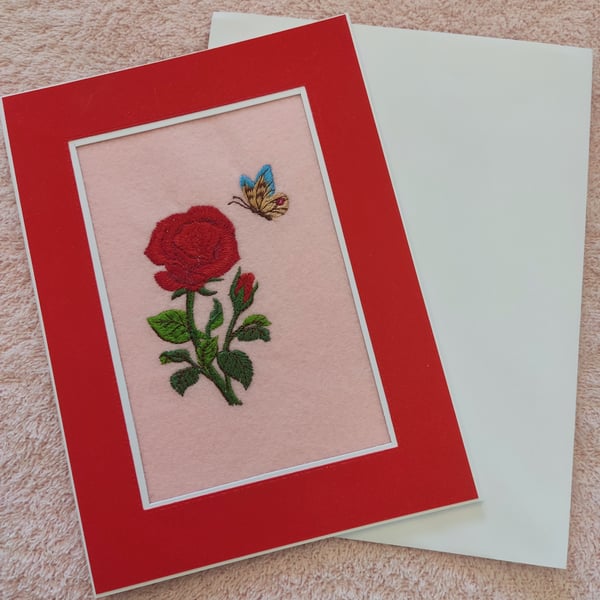 Butterfly Rose - Valentine's Day Card