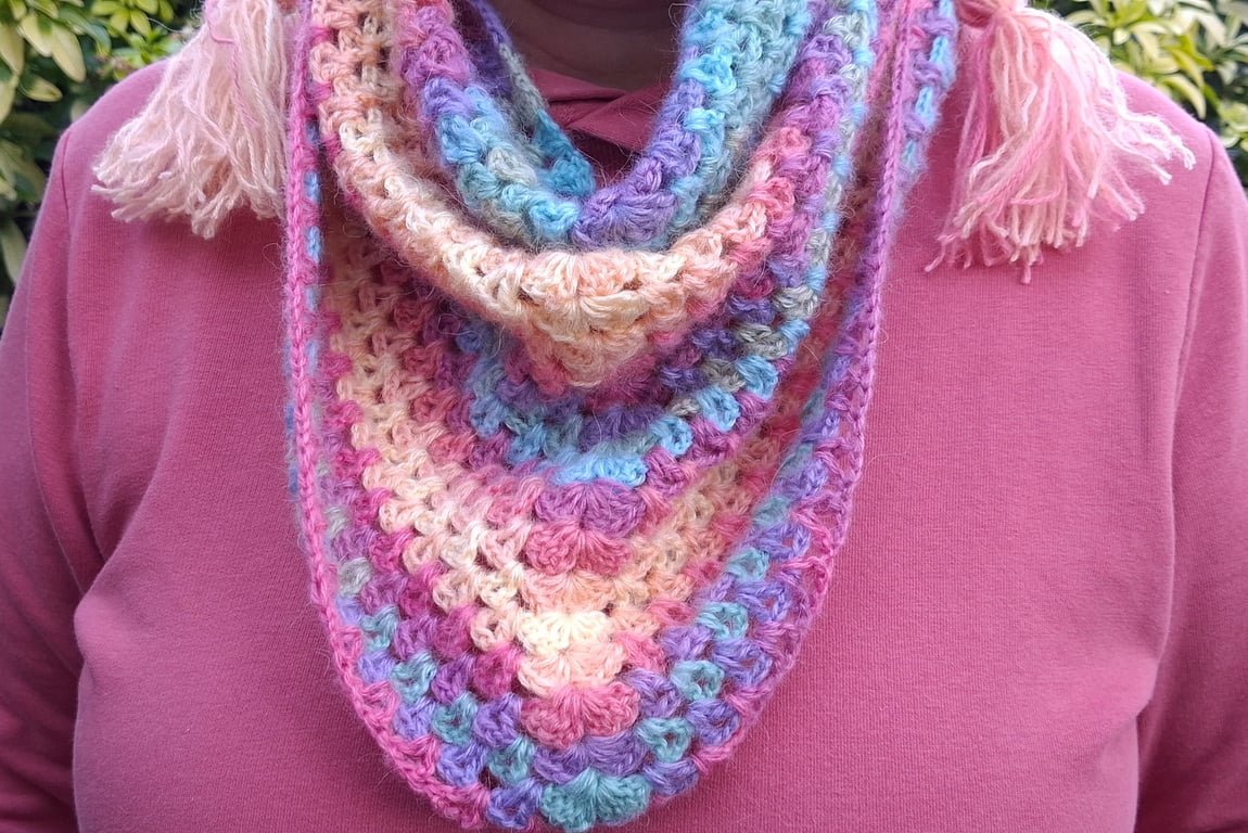 Crochet Neckerchief Wrap Scarf