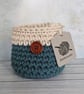 Crochet container, home decor, plant pot cover, new home gift, recycled