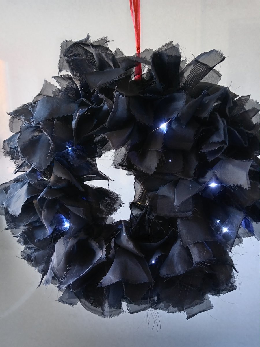 Black Plain Halloween Gothic Style Wreath