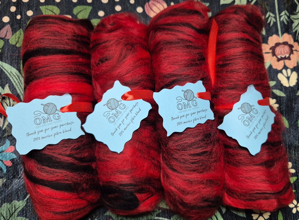 100g Hand Carded Merino Fibre Batts