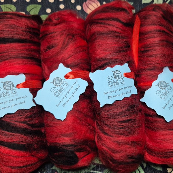 100g Hand Carded Merino Fibre Batts