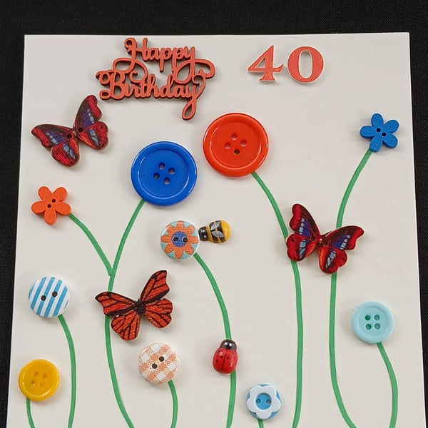 Handmade 40th birthday card 