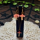 Mushroom necklace and earring set
