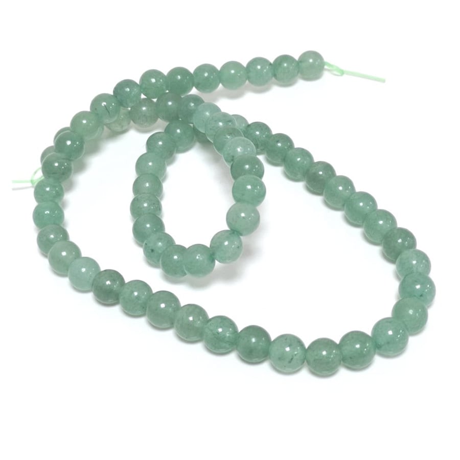 Aventurine 6mm Smooth Rounds, Grade A, Natural Authentic Brazilian Gemstone Bead