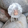 Sheep Brooch in sterling silver and copper
