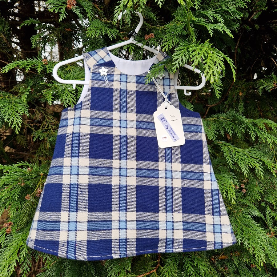 Age: 3-6m Blue Check Dress 