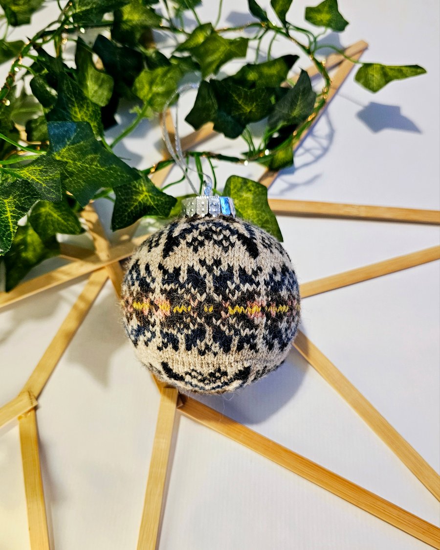 Hand Knit Fair Isle Bauble