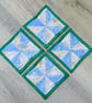 Set of Four Winter frost and snowflake glittery coasters  - Image 2