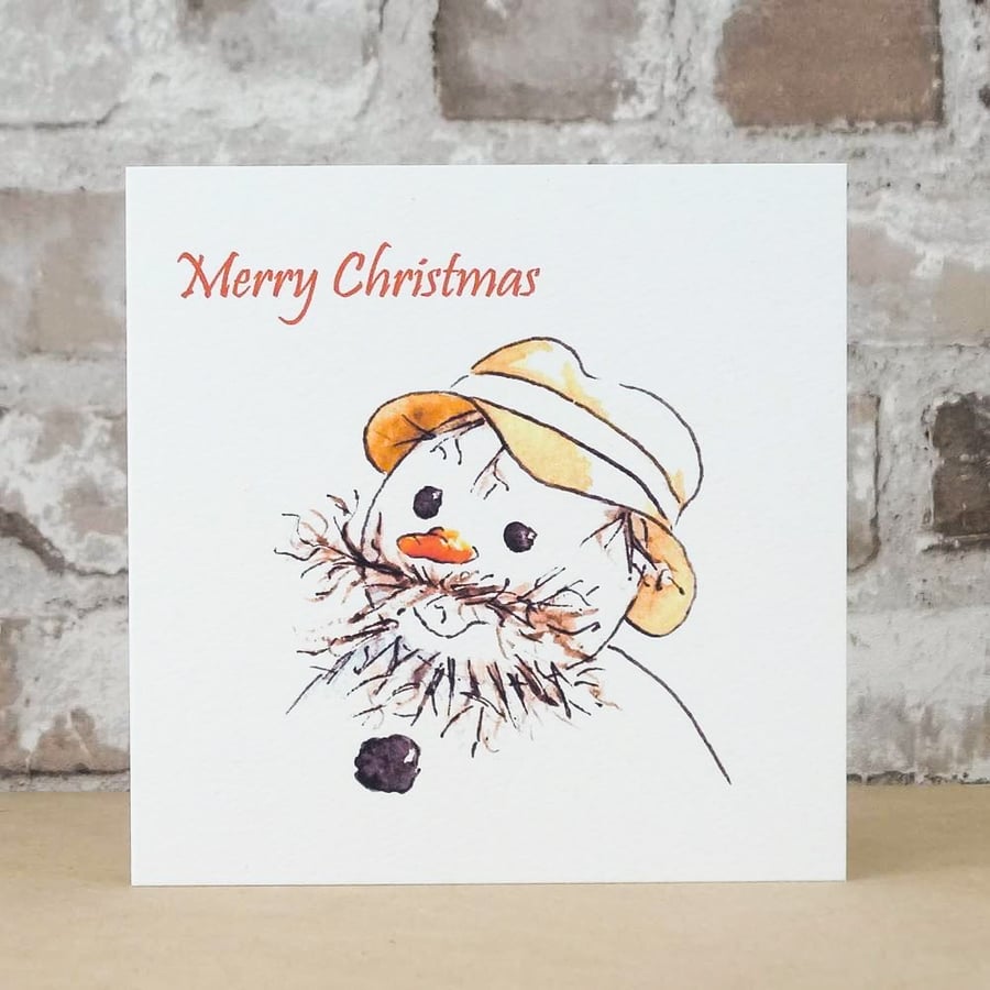 S A L E  Christmas Card Snowman Beard Eco Friendly