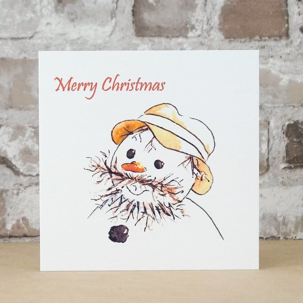 S A L E  Christmas Card Snowman Beard Eco Friendly