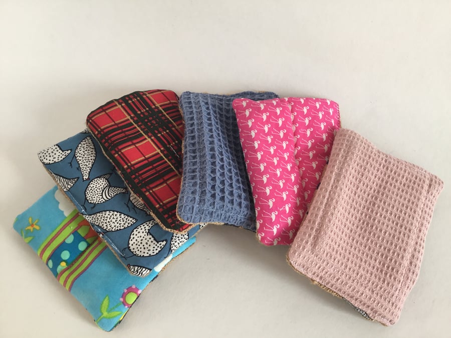 Plastic-free washing up pads - set of two made from natural, compostable fabrics