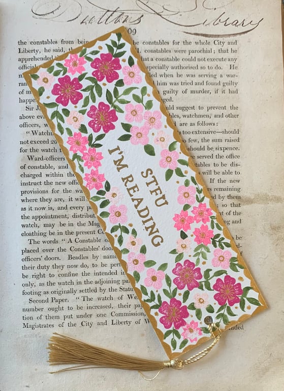 STFU Im Reading Handmade Bookmark