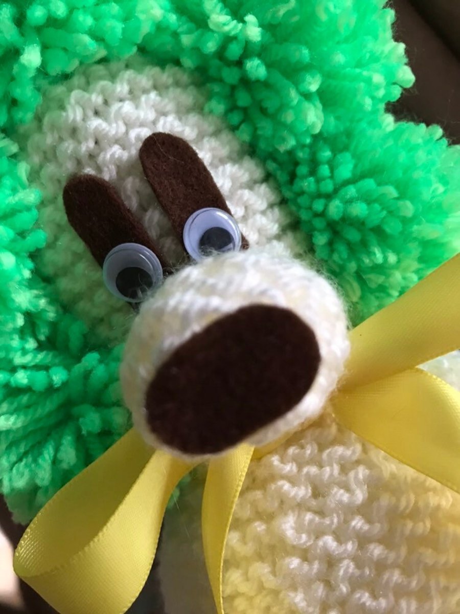 Phoebe the Gin Poodle with a satin ribbon bow collar