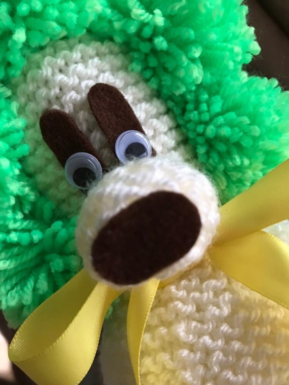 Phoebe the Gin Poodle with a satin ribbon bow collar