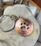 Upcycled paw in a 1965 bronze halfpenny coin keyring or bagcharm - Image 1
