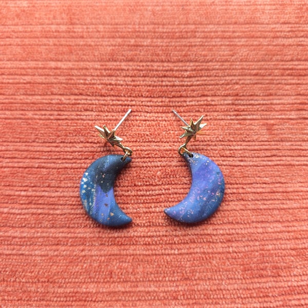 Yzma inspired mini moon earrings star
