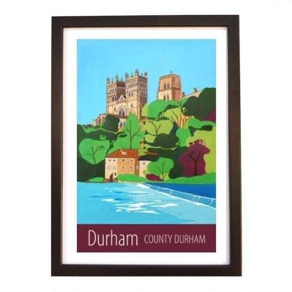 Durham travel poster print by Susie West