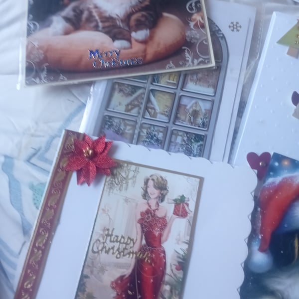 Packs of Five Christmas cards bargain price lucky dip 