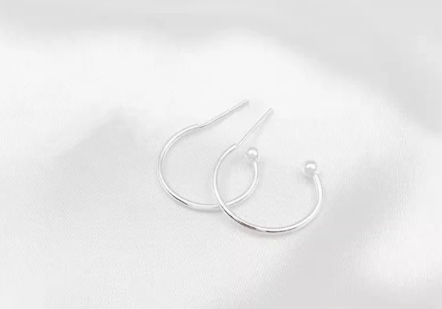 (EK30) 10 pcs, 20mm Silver Plated Earrings Hoop Findings 