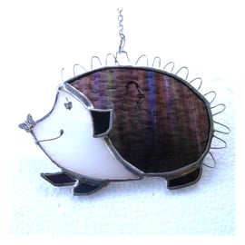  Hedgehog Suncatcher Stained Glass Handmade gift