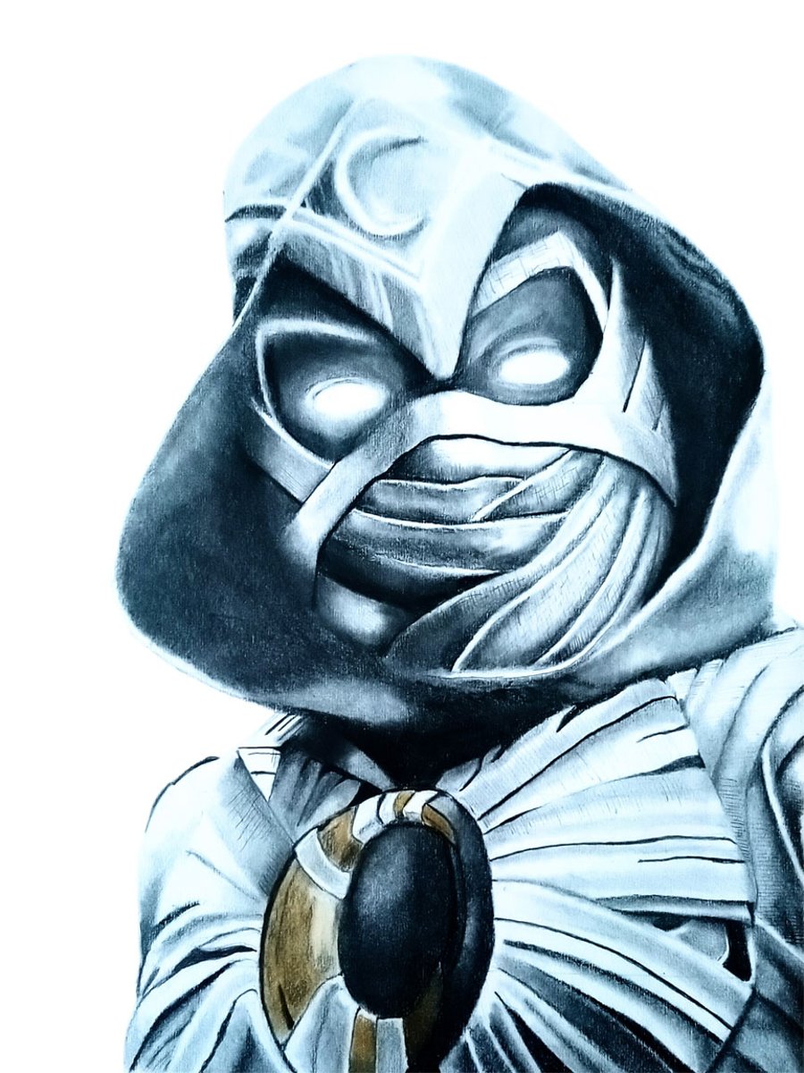 A3 printed portrait of Moon Knight