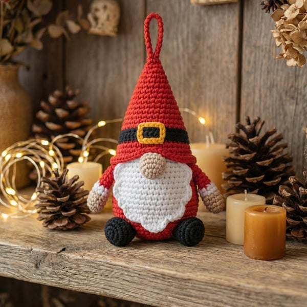 Holiday Gnome Amigurumi Pattern, Christmas Decor Crochet Pattern (PDF Digital Do