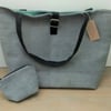 Grey Tote Bag with Coin Purse, Shopping bag
