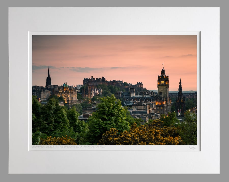 Edinburgh Castle from Calton Hill, Scotland - A3 (50x40cm) Unframed Print