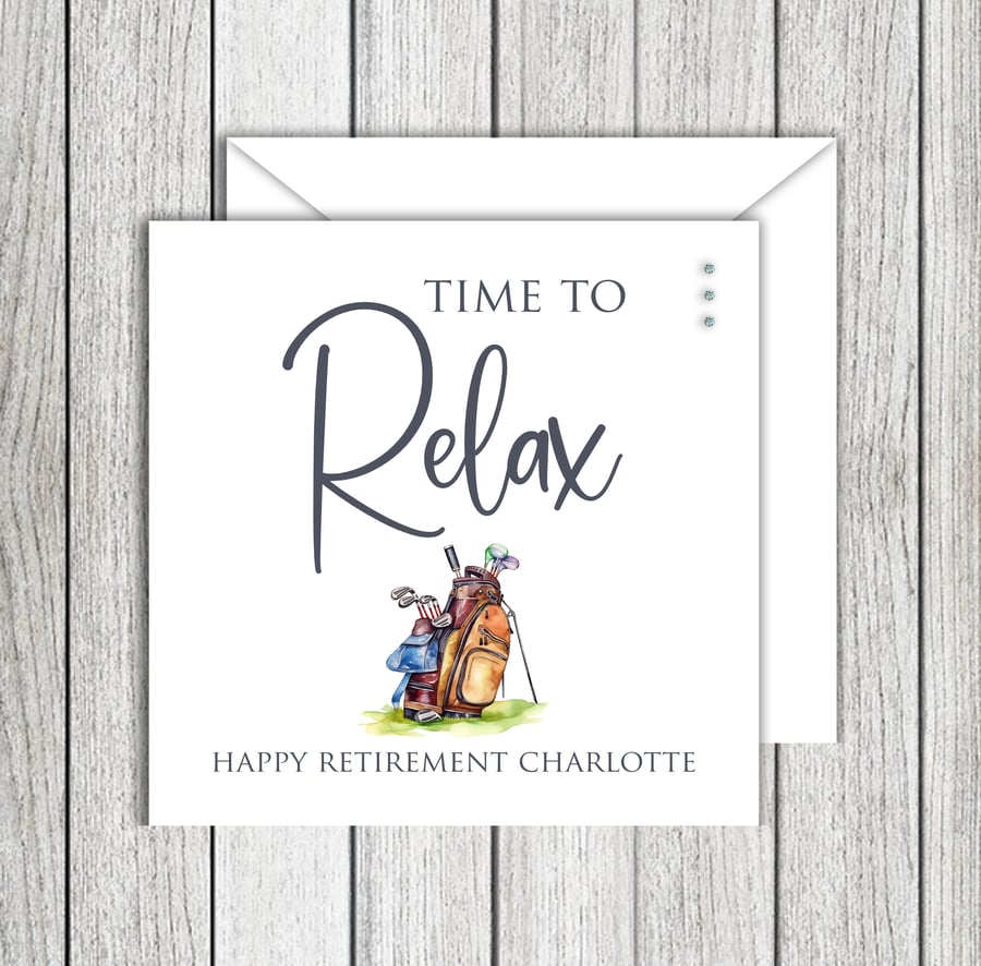 Time To Relax Golf Retirement Card 