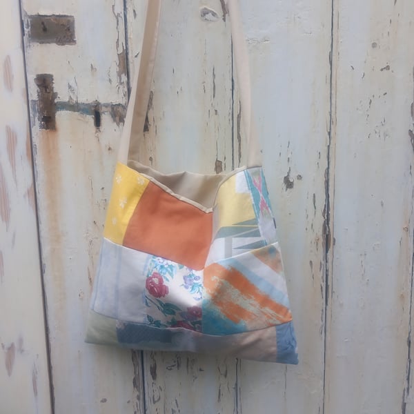 Patchwork long handled bag
