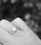 Peacock pearl and silver ring, dainty pearl ring, pearl solitaire ring - Image 5