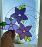 Stained Glass Flower Ring Suncatcher - Handmade Decoration - puple 