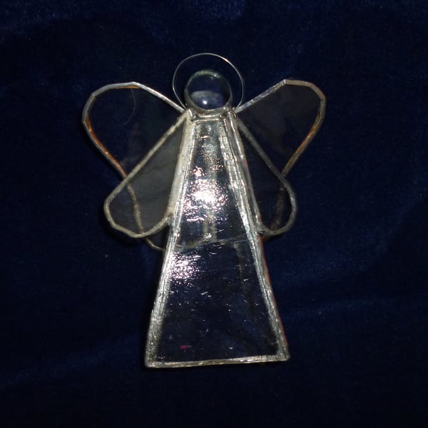 Hand made free standing angel - clear textured