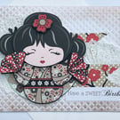 Serenity Kokeshi doll Have a sweet birthday card