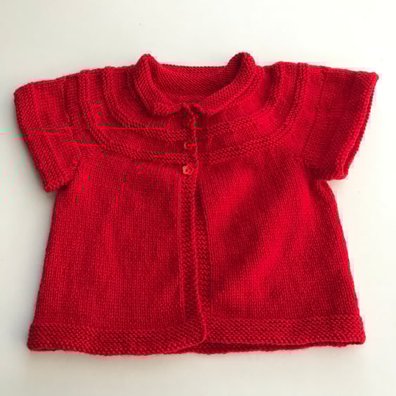 Short sleeved cardigan with collar