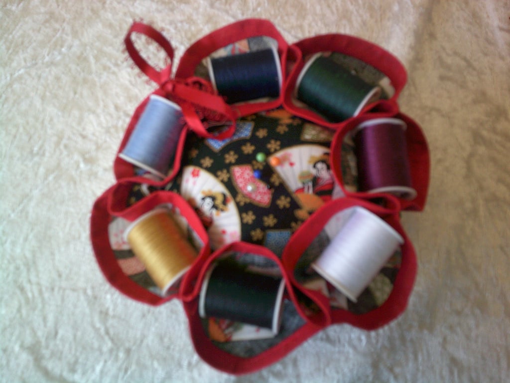 Cotton Reel Pin Cushion and Needlecase Set