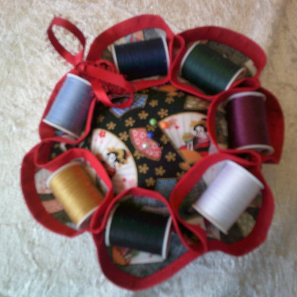 Cotton Reel Pin Cushion and Needlecase Set