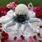 Handmade Resin Octopus Ornament – Pearl Bead Octopus Sculpture 