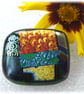 Patchwork Dichroic Fused Glass Brooch 080 Handmade  - Image 1