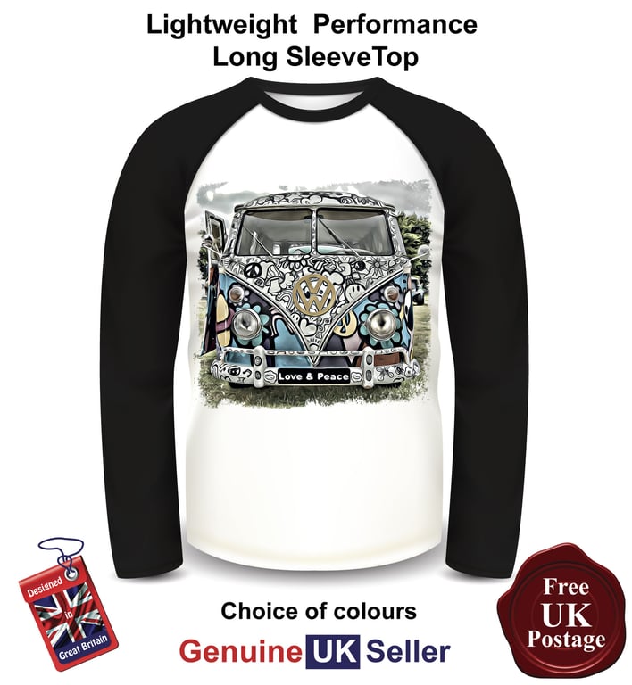 Split Screen Bus, Splitty Mens Long sleeve T Shirt, Split Screen Mens Top