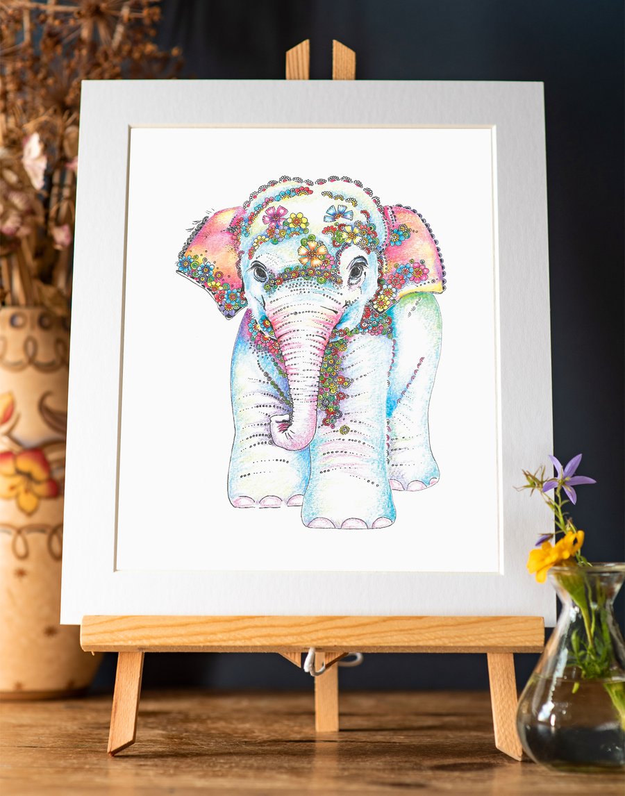 Baby Elephant Art Print 