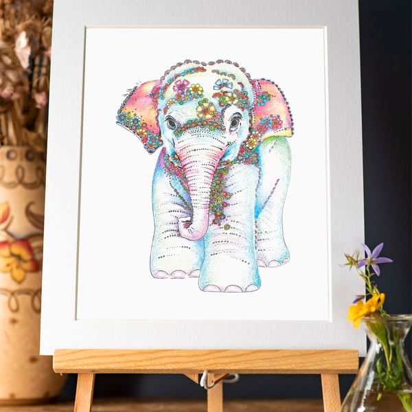 Baby Elephant Art Print 