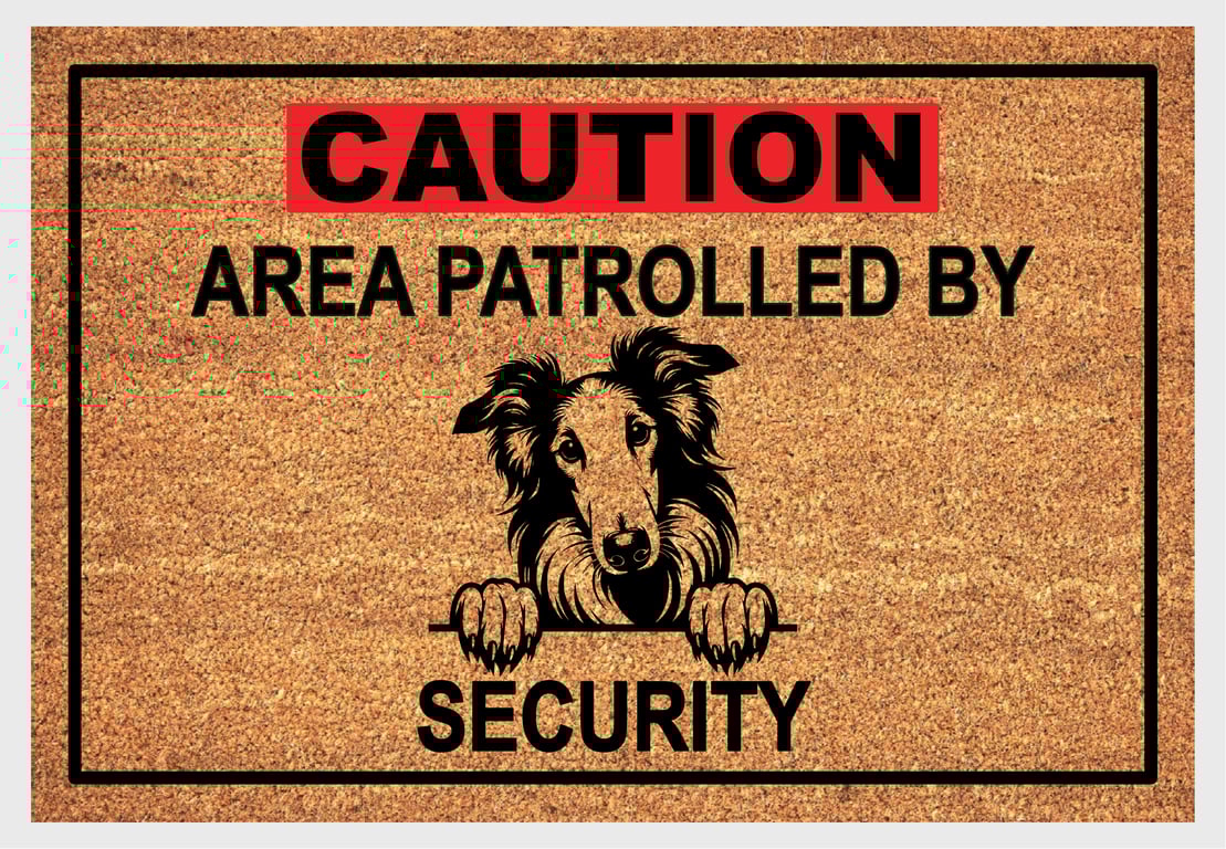 Borzoi Security Door Mat - Borzoi Dog Doormat - 3 Sizes