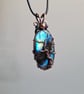 Natural Blue Labradorite & Copper Tree of Life Pendant Gift Crystal Jewellery  - Image 4