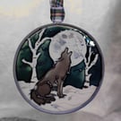 Handmade glass painted window hanging or Christmas tree bauble